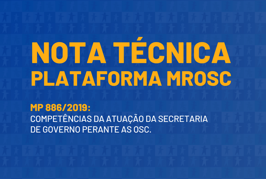 Nota técnica da Plataforma MROSC sobre a MP 886/2019
