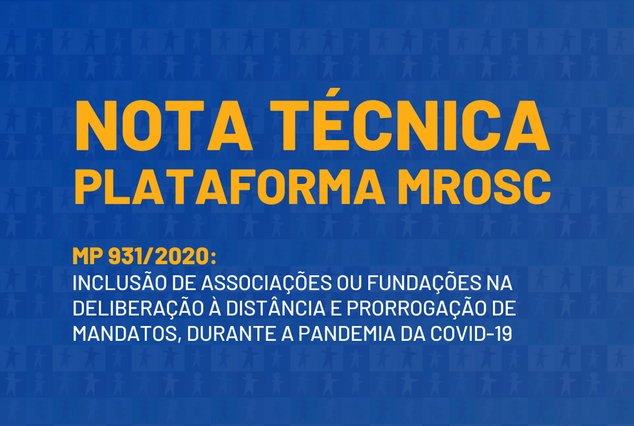 Nota técnica da Plataforma MROSC sobre a MP 931/2020