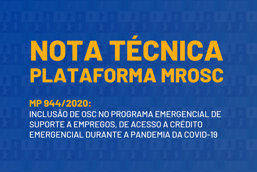 Nota técnica da Plataforma MROSC sobre a MP 944/2020