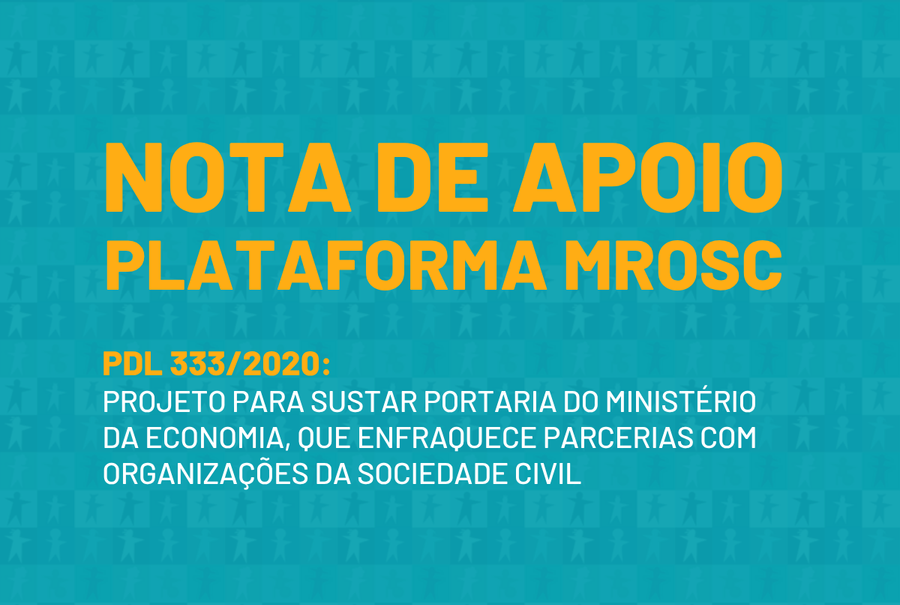 Nota de apoio da Plataforma MROSC ao PDL 333/2020