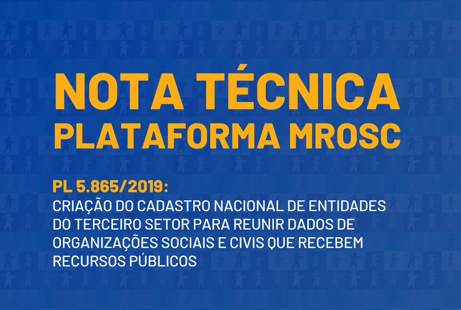 Nota técnica da Plataforma MROSC sobre o PL 5.865/2019